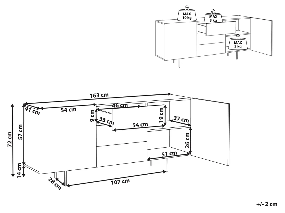 Sideboard mit 2 Türen KENORA Hellbraun_956061