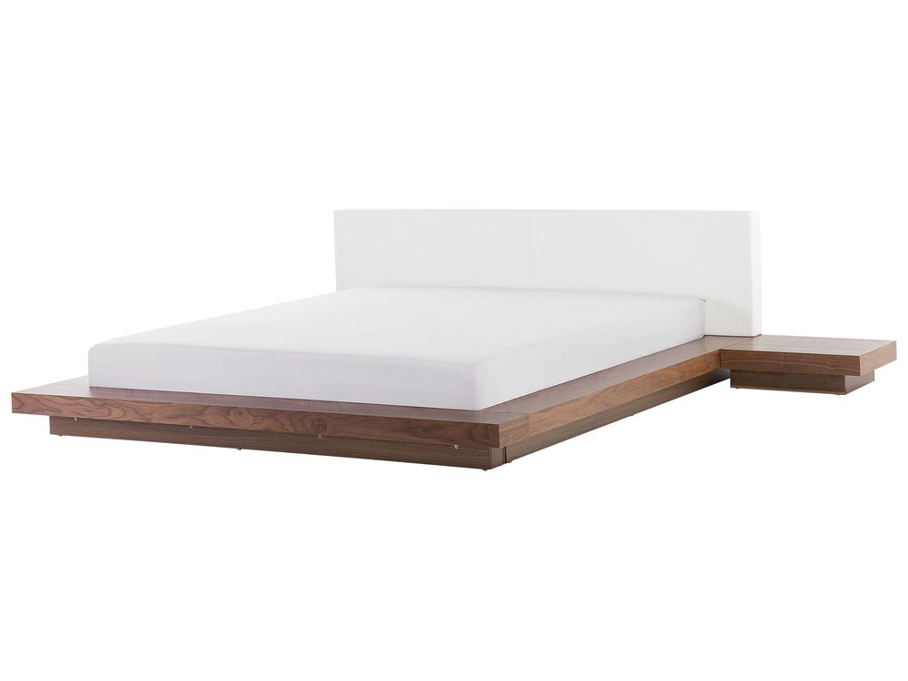 Waterbed Faux Leather ZEN 180 x 200 cm (EU Super King) Brown Ash Wood