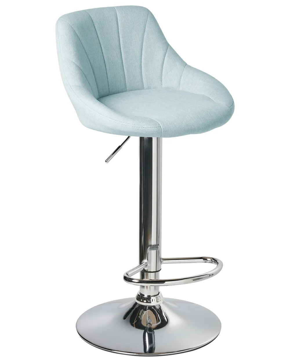 Set of 2 Bar Stools LUCCA Swivel Fabric Light Blue_1011523