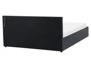 LED krevet s prostorom za pohranu ARMELLE Umjetna koža Crni 160 x 200 cm_1131155