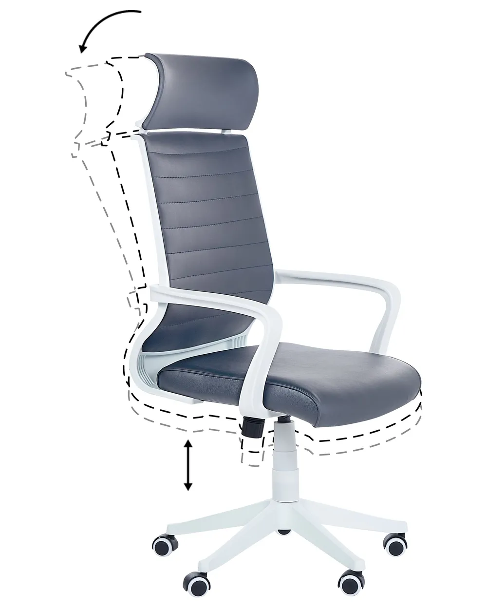 Office Chair LEADER Faux Leather Grey_862643