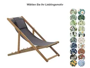 Klappbarer Liegestuhl AVELLINO mit Ersatzstoffen Akazienholz Dunkelbraun_860143