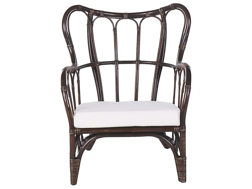 Garden Lounge Set with Table 4 Seater BRINDISI Rattan Dark Brown_821613
