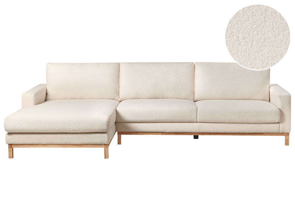 Ugaona sofa SIGGARD Buklé Bijeli desnoruki