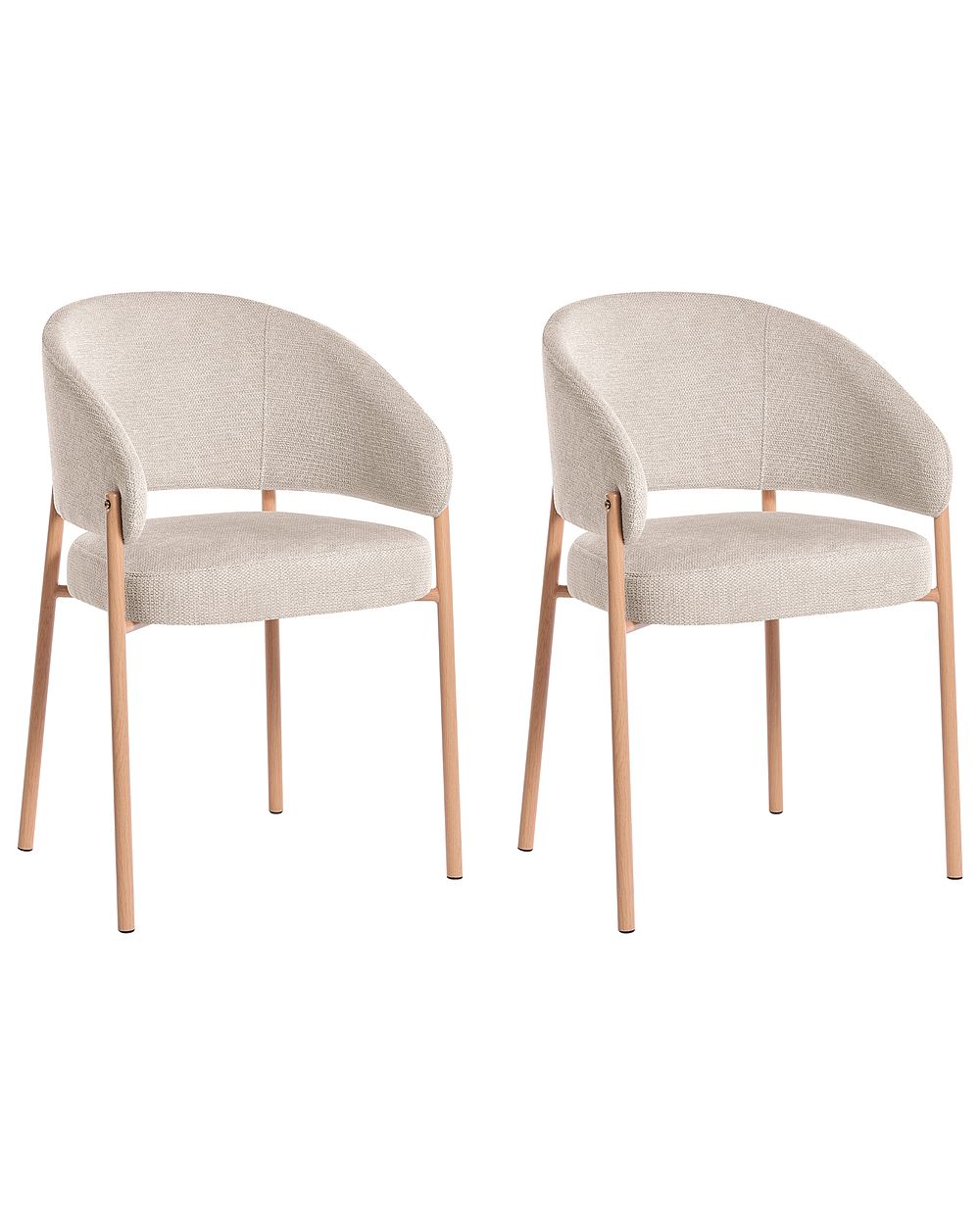 Set van 2 eetkamerstoelen ZANE Stof Lichtbeige