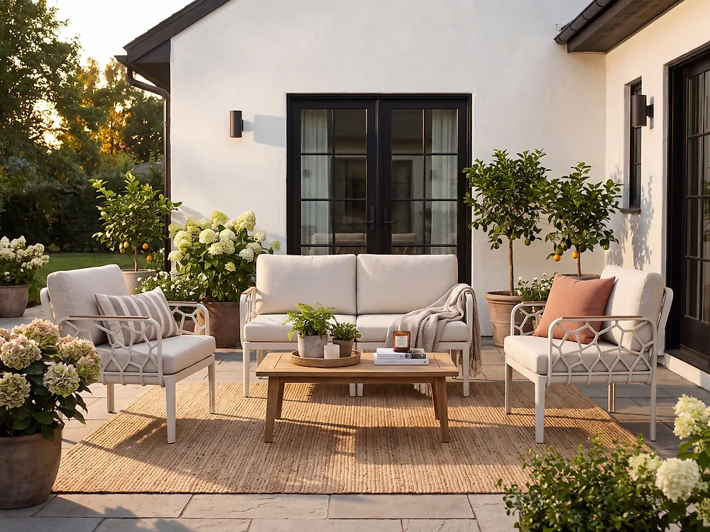 Gartensofa Set 4-Sitzer ERICHE Hellbeige_1188052