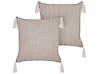 Dekokissen 2er Set HAKONE 42 x 42 cm Taupe Geometrisches Muster