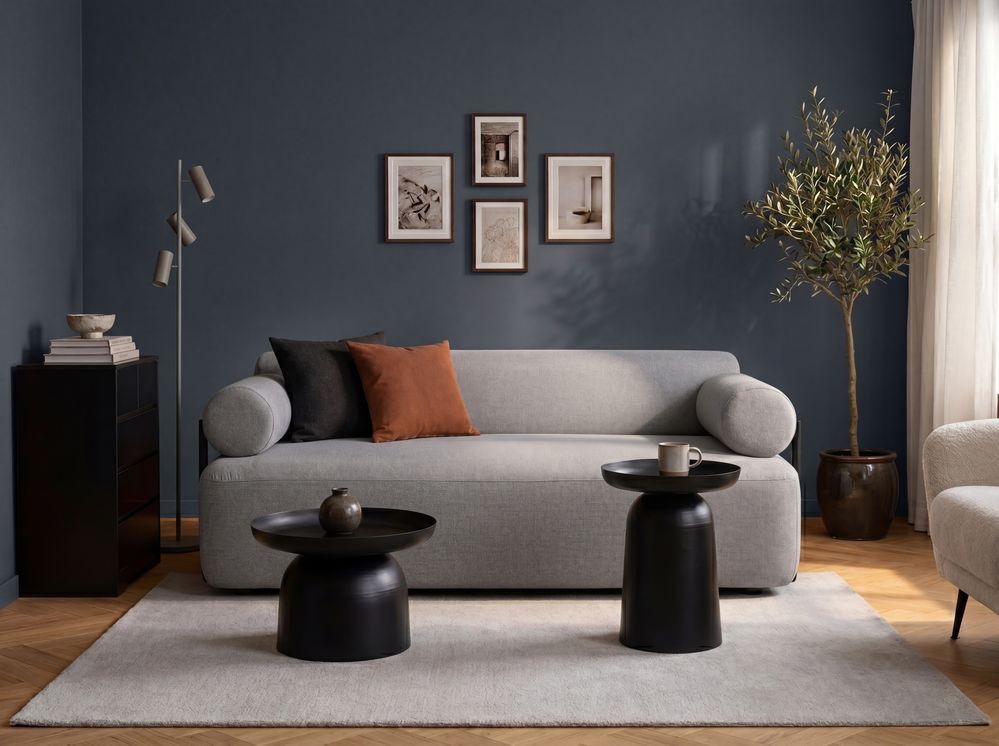 Sofa dvosjed ELVA Tkanina svijetlosivi