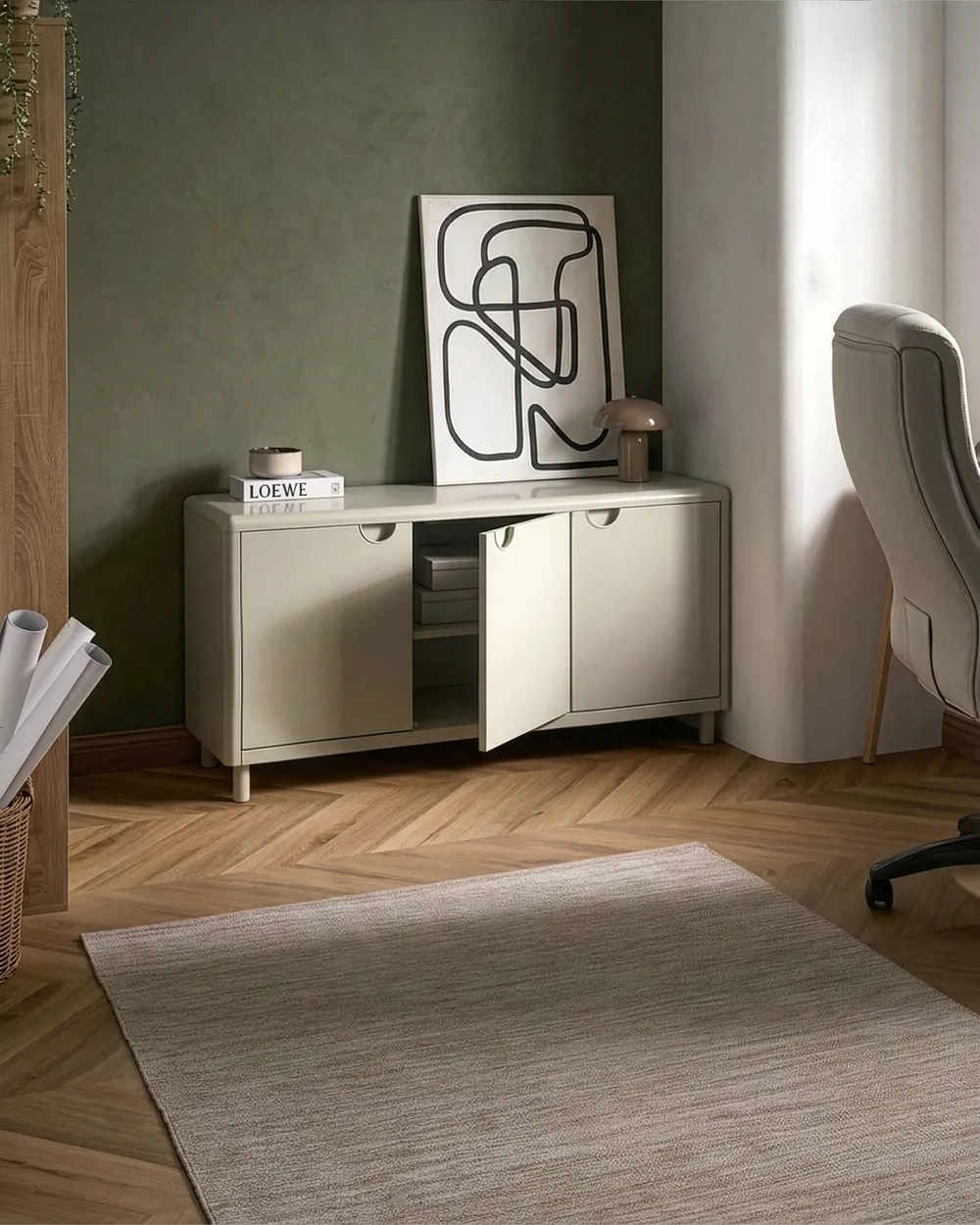 3 Door Sideboard KORVO Light Beige_1060800