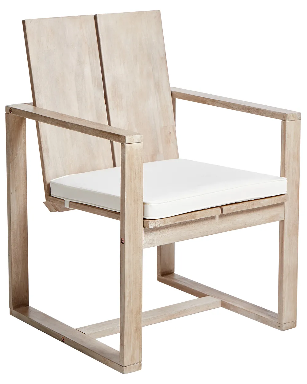 Set mit 6 Stühlen und Sitzkissen AZZANELLO Akazienholz Cremeweiß_956803