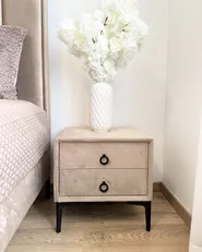 2 Drawer Bedside Table SEZANNE Velvet Taupe_978748