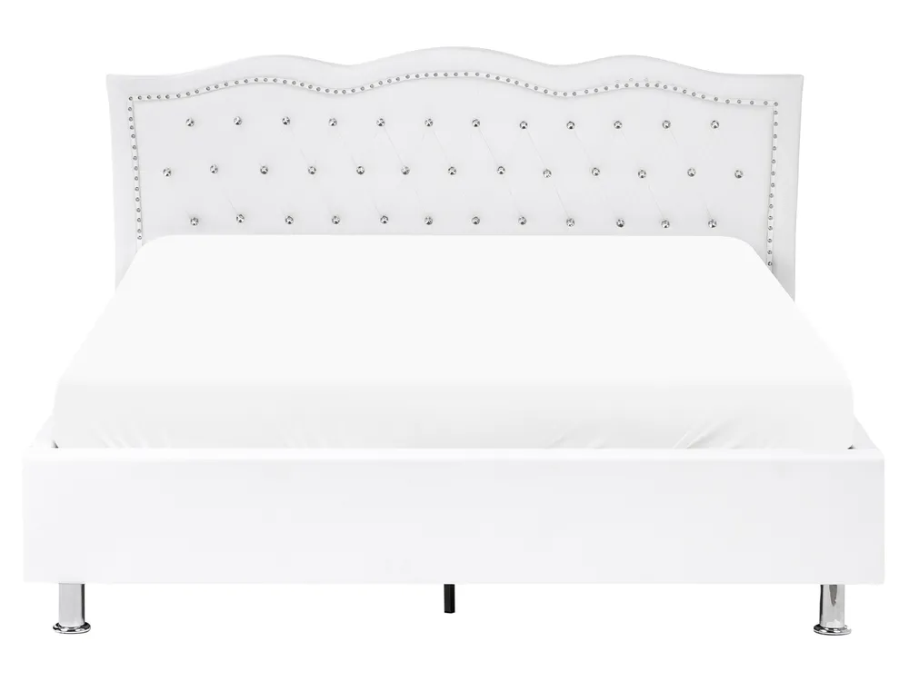 Ottoman Bed METZ Faux Leather White 160 x 200 cm (EU King Size)_1060472
