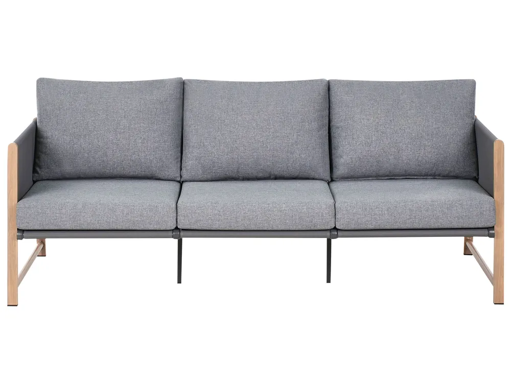 Lounge Set mit Tisch und Ottomane 5-Sitzer NOLA Metall Grau_998374