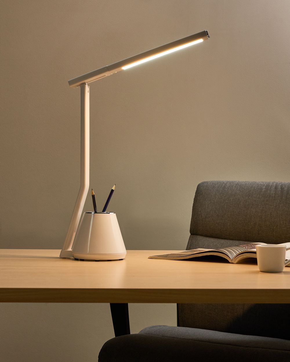 Lampe de bureau LED DENEB Avec variateur Blanc