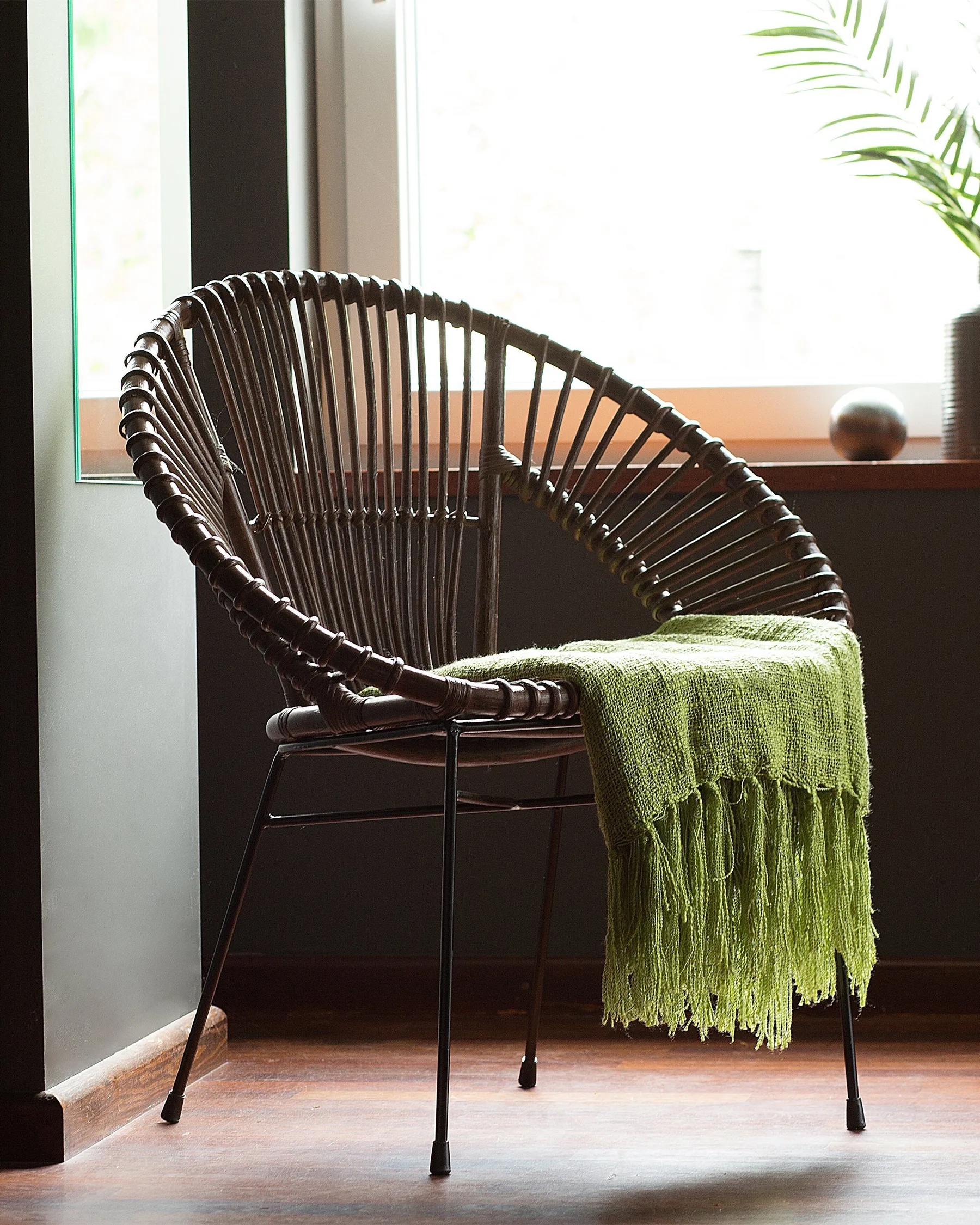 Dining Chair SARITA Rattan Dark Brown_734901