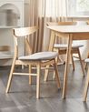 Esszimmerstuhl 2er Set LYNN Holz Hellbraun / Grau