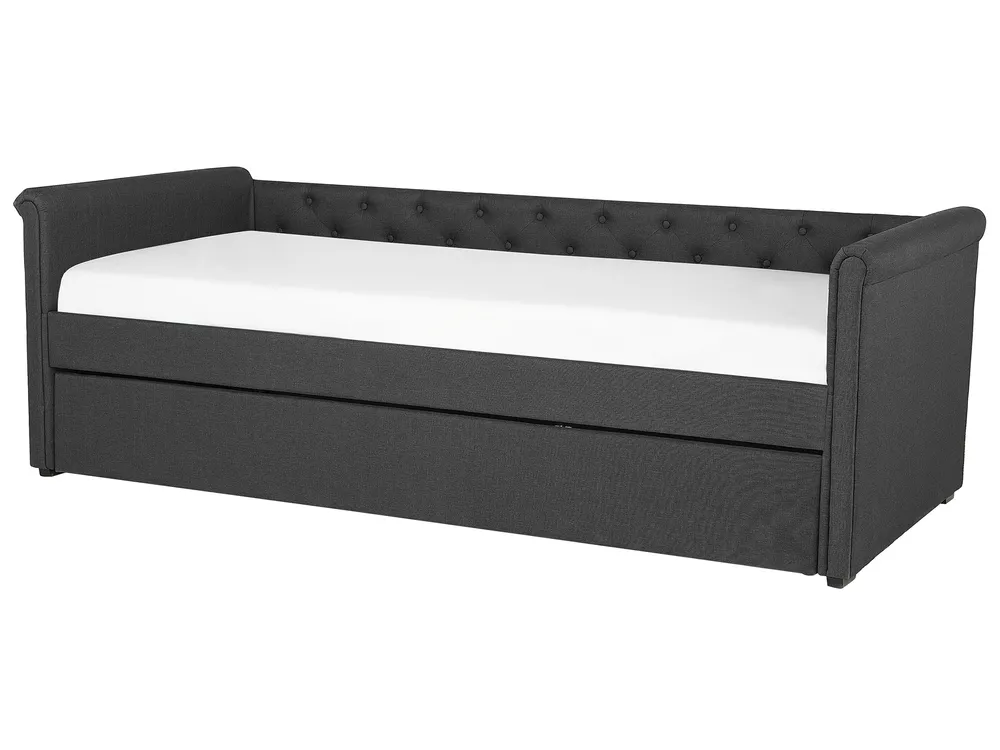 Ausziehbett Stoff LIBOURNE 80 x 200 cm Dunkelgrau_770624