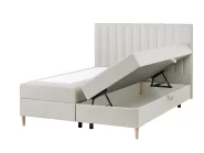 Boxspringbett mit Stauraum OFFICER Stoff Cremeweiß 160 x 200 cm_1016278