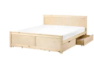 Bett mit 4 Schubladen DAUPHIN Kiefernholz Hellbraun 180 x 200 cm_1059895