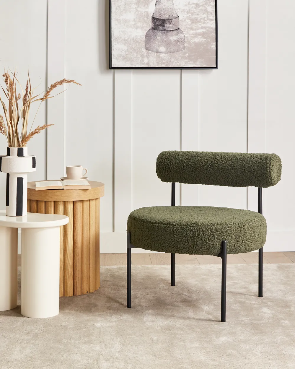 Sessel ALPHA Bouclé Grün
