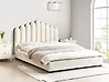 Bett mit Lattenrost Samtstoff VINCENNES 140 x 200 cm Cremeweiß