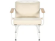 Lounge Set mit Tisch 4-Sitzer MONTESILVANO Metall Hellbeige_862680