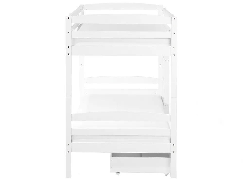 Bunk Bed with Drawers REGAT Pine Wood White 90 x 200 cm (EU Single)_797149