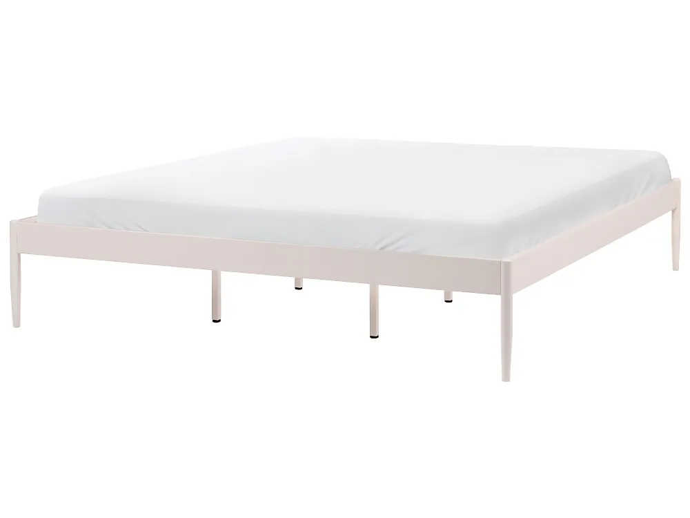 Bett mit Lattenrost Metall VAURS 180 x 200 cm Hellbeige