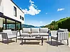 Lounge Set mit Tisch 5-Sitzer SKALA Metall Hellgrau