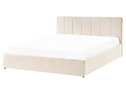 Bett mit Stauraum DREUX Samtstoff Hellbeige 160 x 200 cm_1012269
