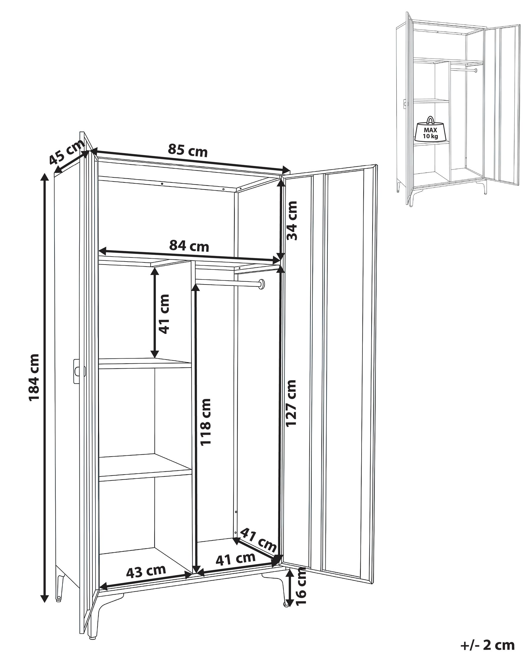 Kleiderschrank ARDURA Beige Metall_1077618