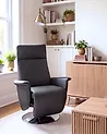 Recliner Chair PRIME with Footrest Faux Leather Black
