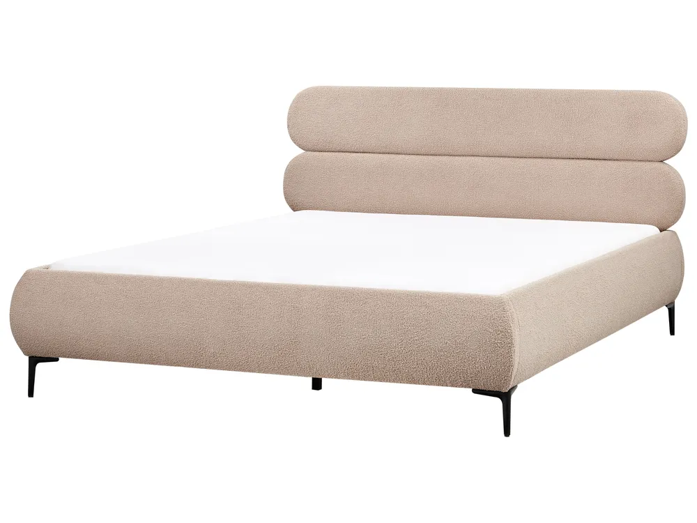 Bett mit Lattenrost Bouclé LESSAY 180 x 200 cm Taupe_982297