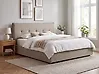Bed Faux Linen LESTRE 180 x 200 cm (EU Super King) Green