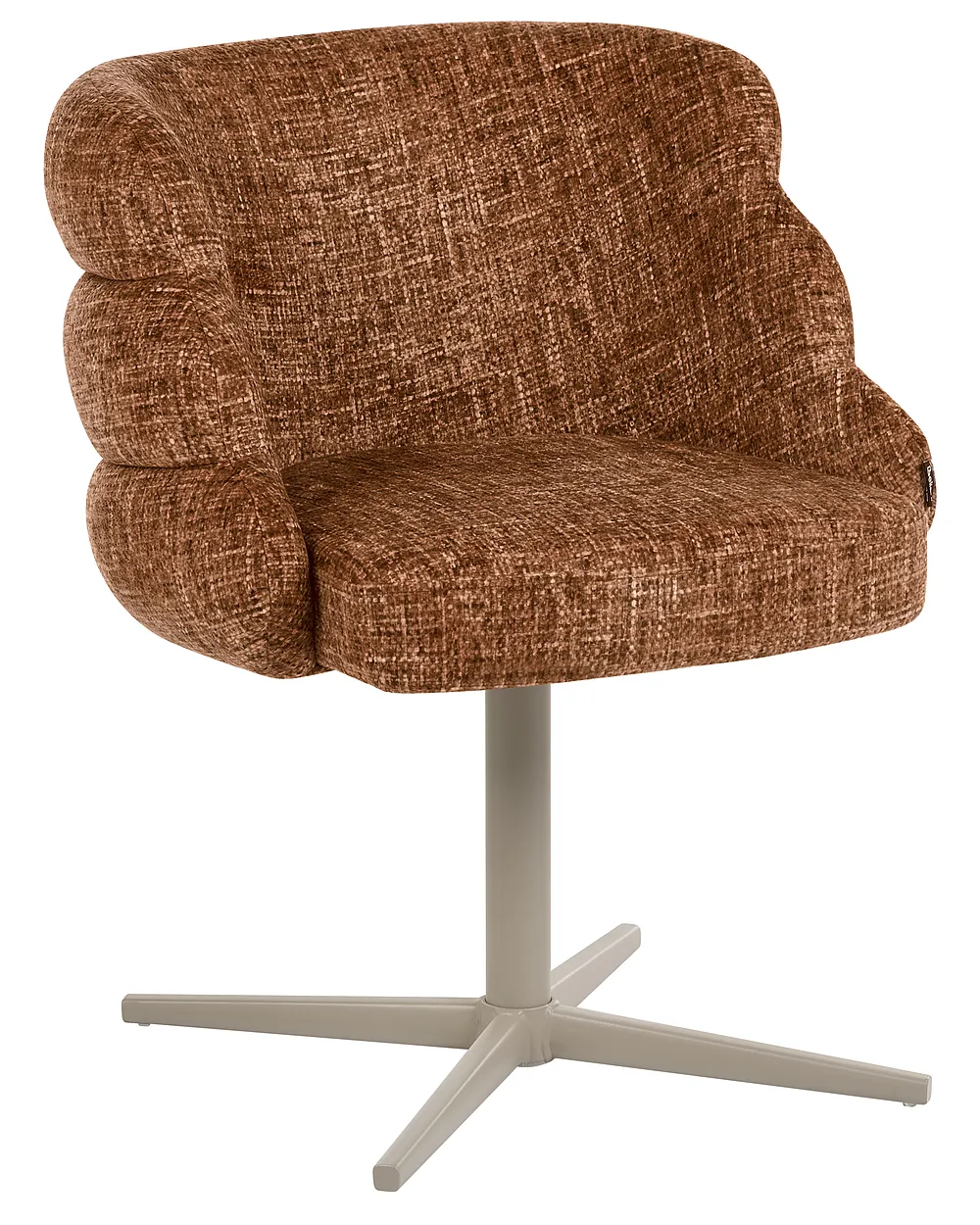Dining Chair Swivel YOUNGSTOWN Fabric Golden Brown