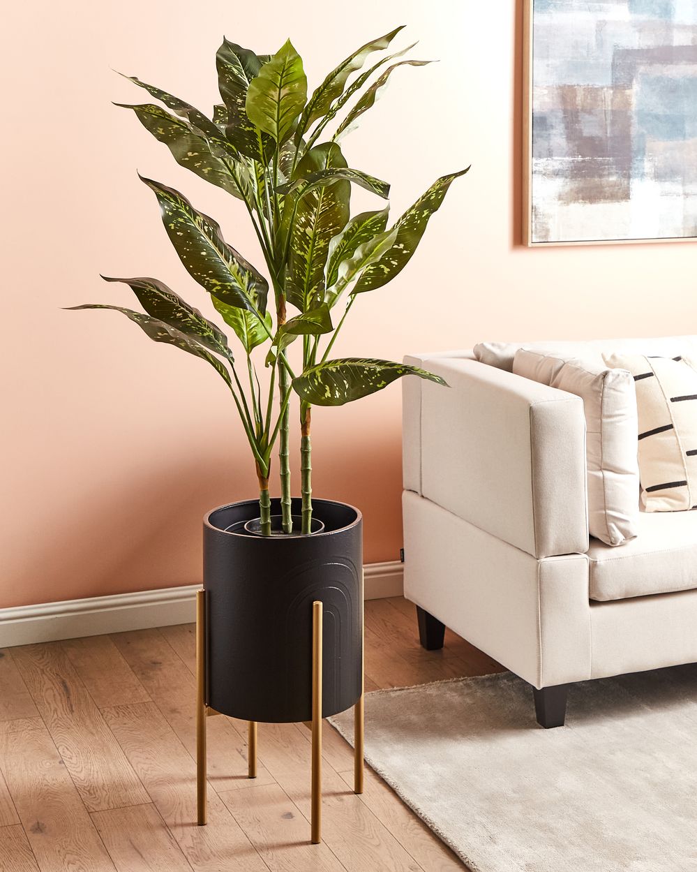 Blumentopf mit Beinen SEROTINA 32 cm Metall Schwarz