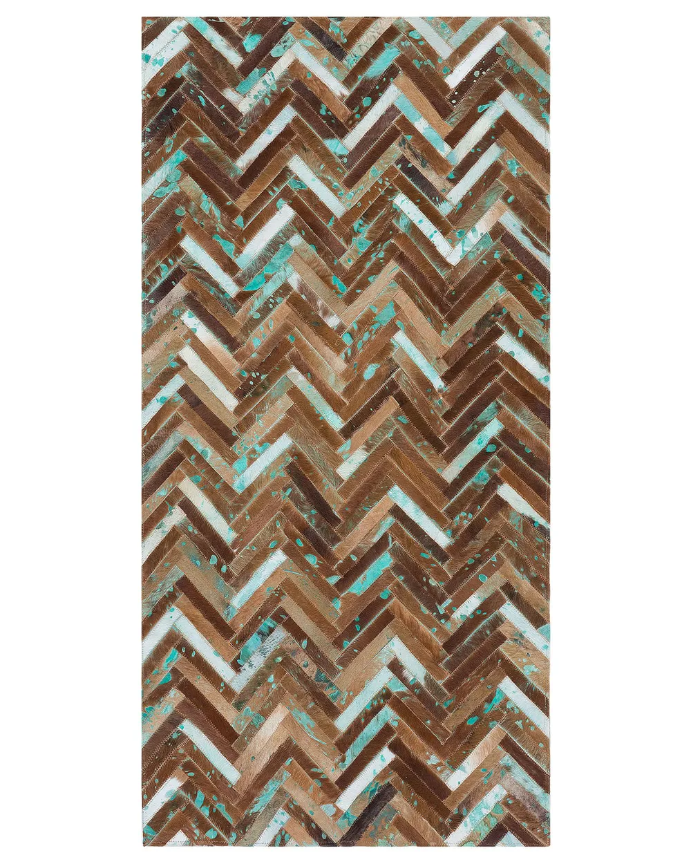 Teppich AMASYA Braun 80 x 150 cm Echtleder_642048