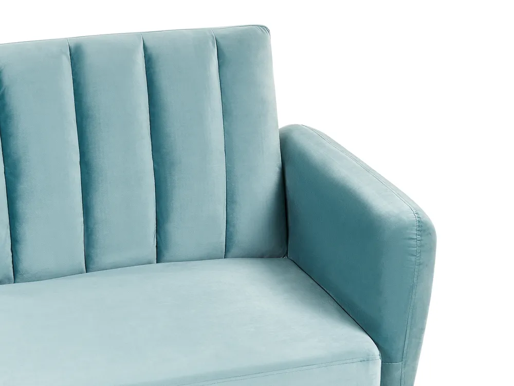 Schlafsofa 3-Sitzer VIMMERBY Samtstoff Hellblau_849785