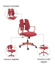 Chaise de bureau ORIVO Rouge_1071025