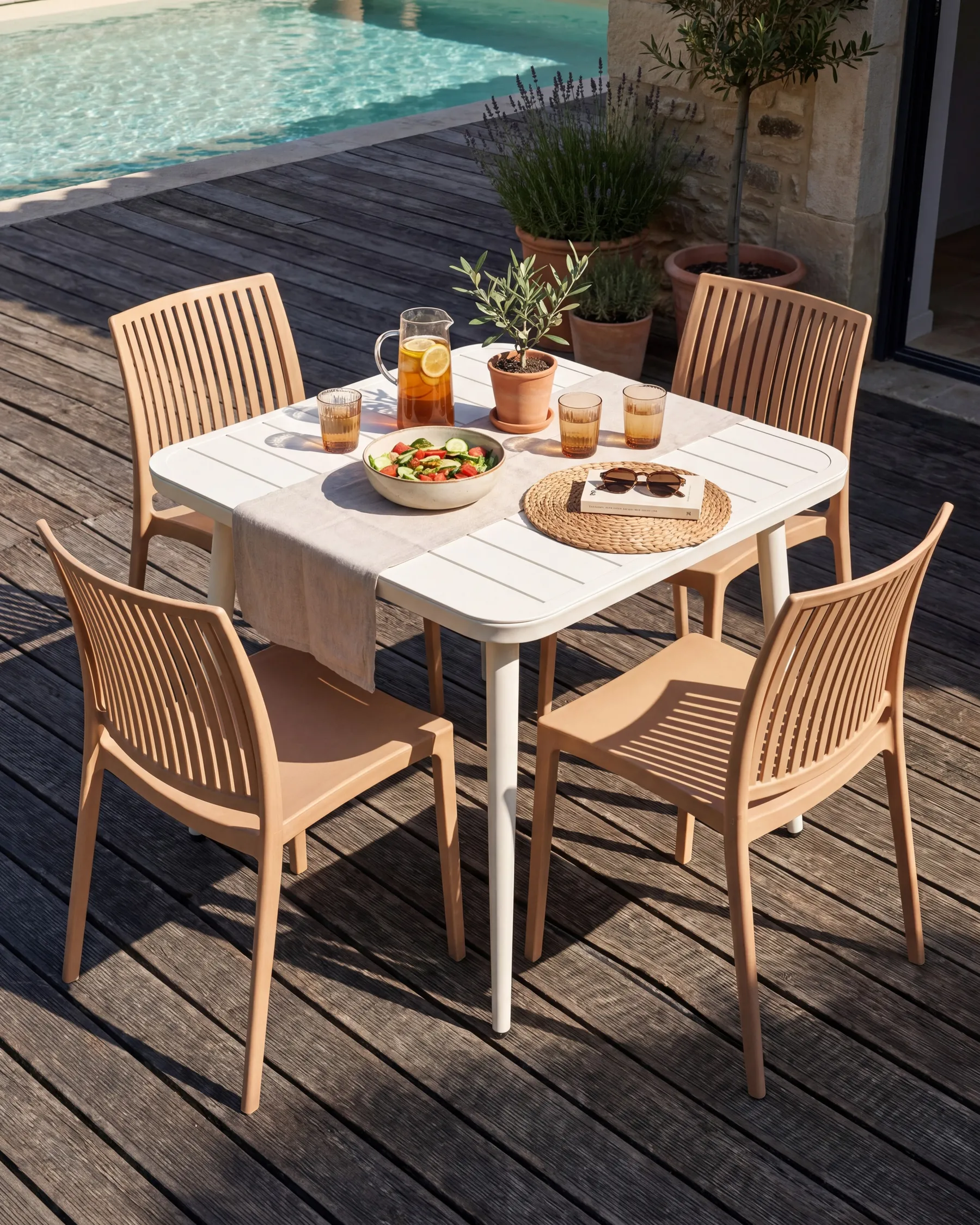 Gartenstuhl 4er Set ILLUMANI Beige_1077503