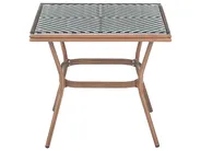 Outdoor Bistrotisch CASPRI 80 cm 80 cm Glas Schwarz / Weiß_990544