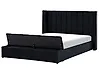 Wasserbett mit Stauraumbank NOYERS Samtstoff Schwarz 180 x 200 cm