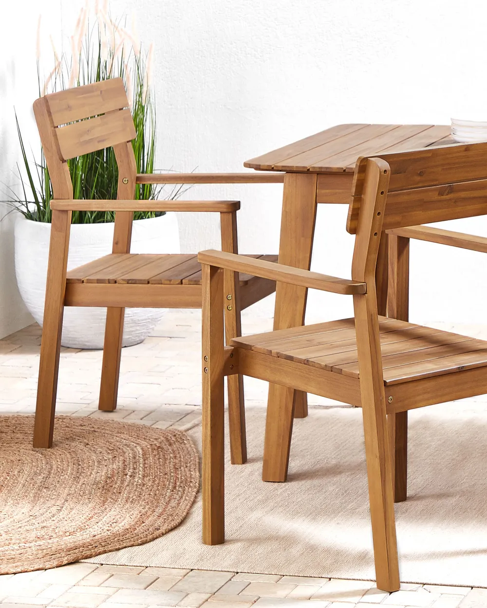 Gartenstuhl 4er Set FORNELLI Akazienholz Braun_835744
