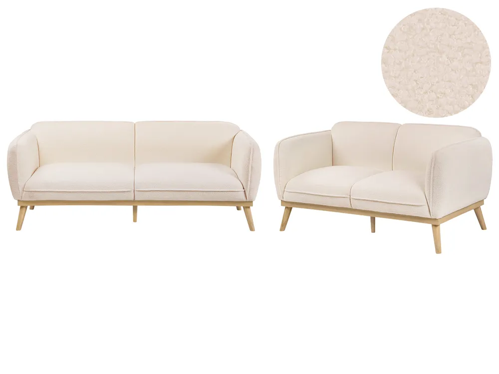Sofa Set 5-Sitzer LJUNG Bouclé Hellbeige