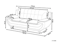 Sofa 3 Seater LEIRA Faux Leather Grey_1058662