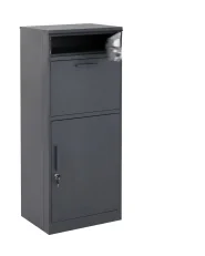 Paketbriefkasten mit Briefeinwurf CISTERNINO 53 cm 39 cm Metall Graphitgrau_1149757
