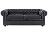 Sofa 3-Sitzer CHESTERFIELD Echtleder Schwarz