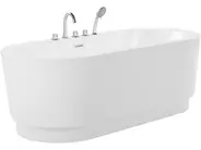 Freistehende Badewanne EMPRESA 170 x 80 cm mit Armaturen Weiß_785203