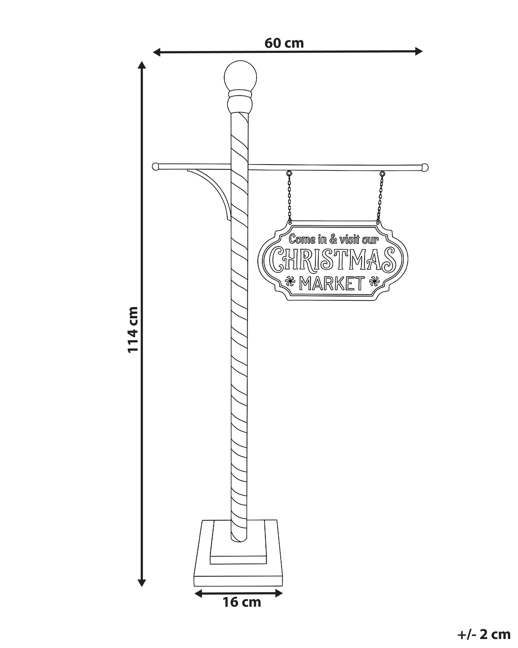 Christmas Decoration POSIO 114 cm Signpost Red/ White_1173694