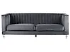 Sofa 3 Seater ARVIKA Velvet Dark Grey